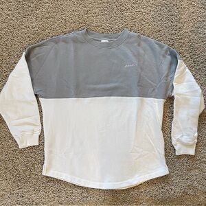 Victoria's Secret PINK Colorblock Pullover Love Pink White Grey Size Small